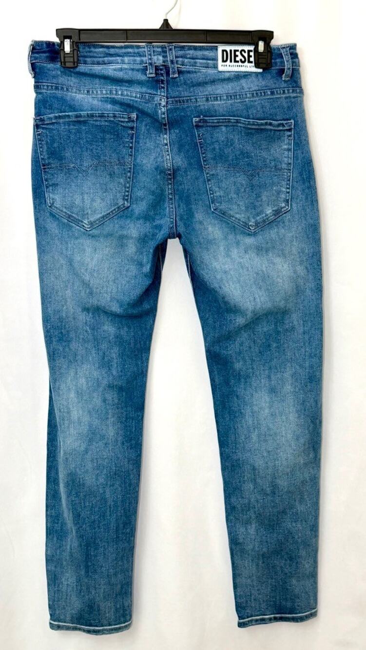 Diesel Buster Jeans Mens 36x32 Blue Denim Regular Slim Tapered Made in Italy